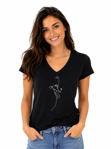 T-shirt con scollo a V, Ettore cuoricino