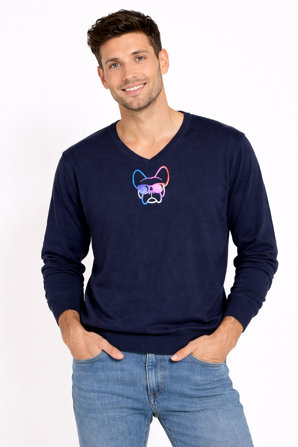 Maglioncino blu Ettore sfumato